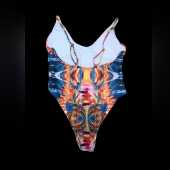 Womens high cut leg multi-color Bathingsuit Sz S - Picture 4 of 4